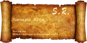 Sarnyai Rita névjegykártya