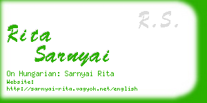 rita sarnyai business card